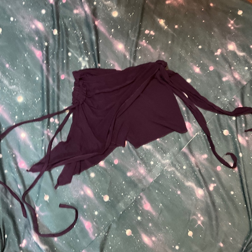 Umba festival deep plum stretch shorts with partial skirt - Picture 14 of 14